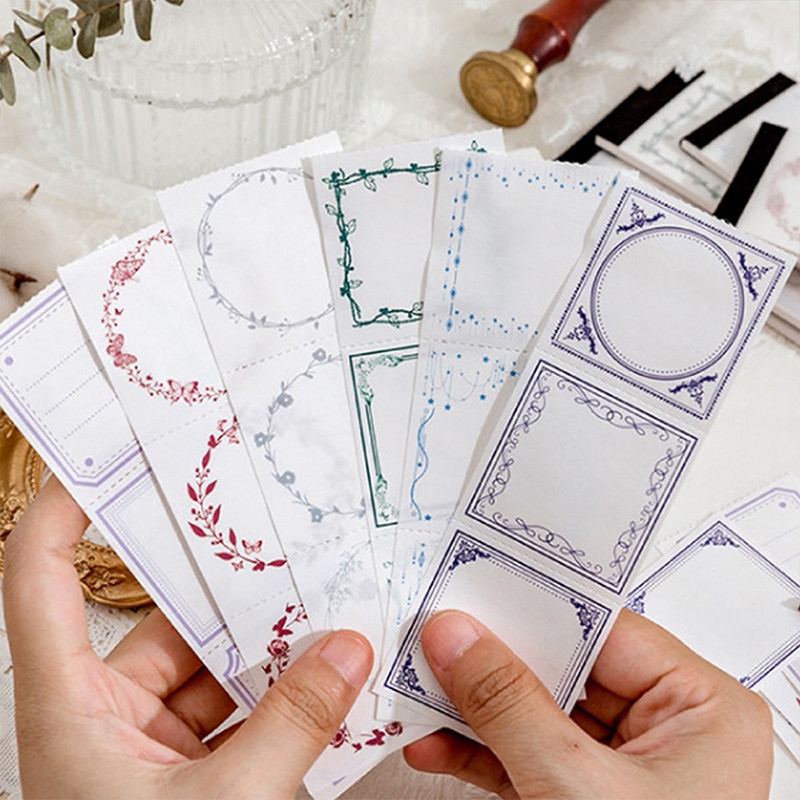 

30Pcs/Lot Memo Pads Material Paper Long Border Junk Journal Scrapbooking Paper Retro Background