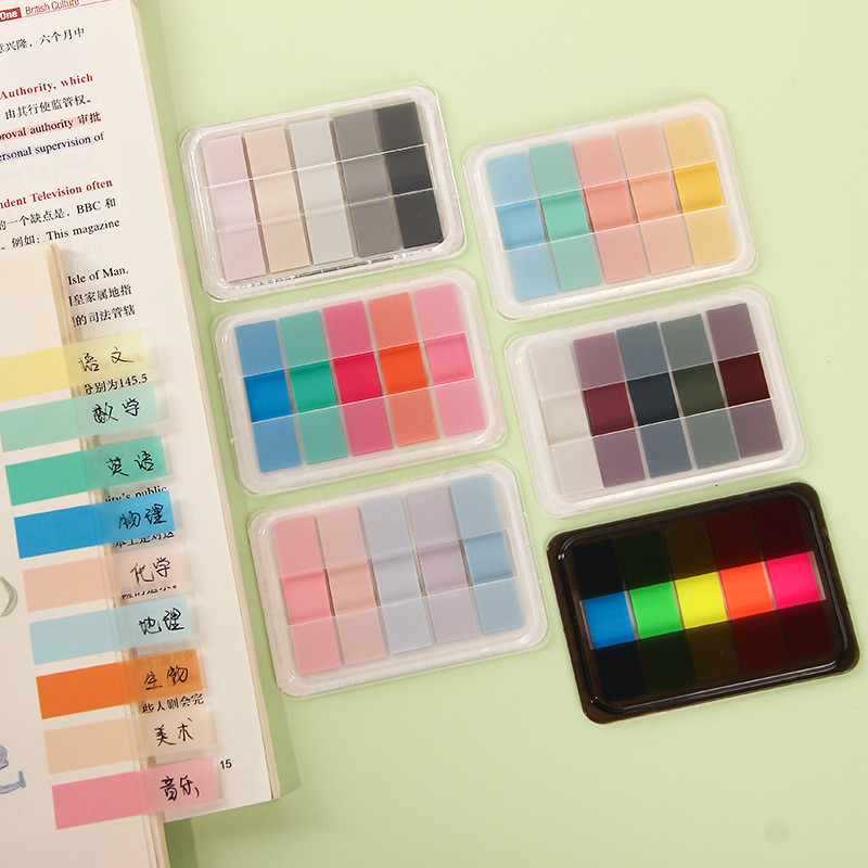 

Macaron Color Pet Memo Pad 100 Sheets Sticky Notes Self-Adhesive Post Label Index Stickers Marker