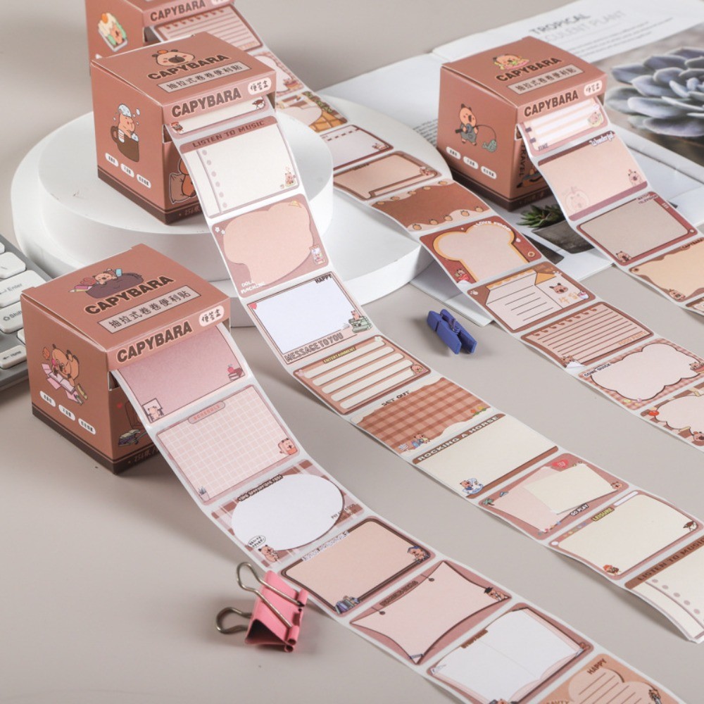 

256 Pcs/Set Multifunctional Capybara Sticky Notes Pull-Out Design Used To Decorate Memo Pad Full