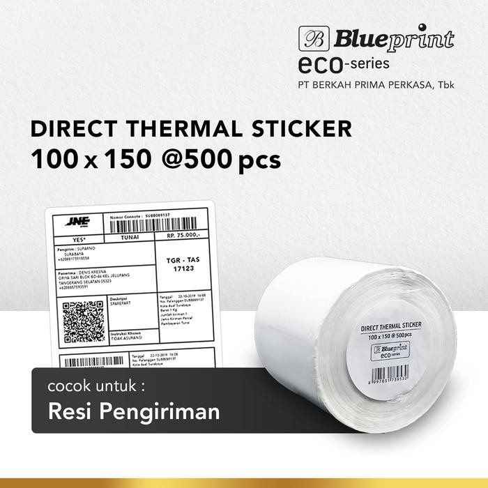 

SobatSaga Direct Thermal Sticker 100 x 150 , Label Resi BLUEPRINT ECO 100x150 mm