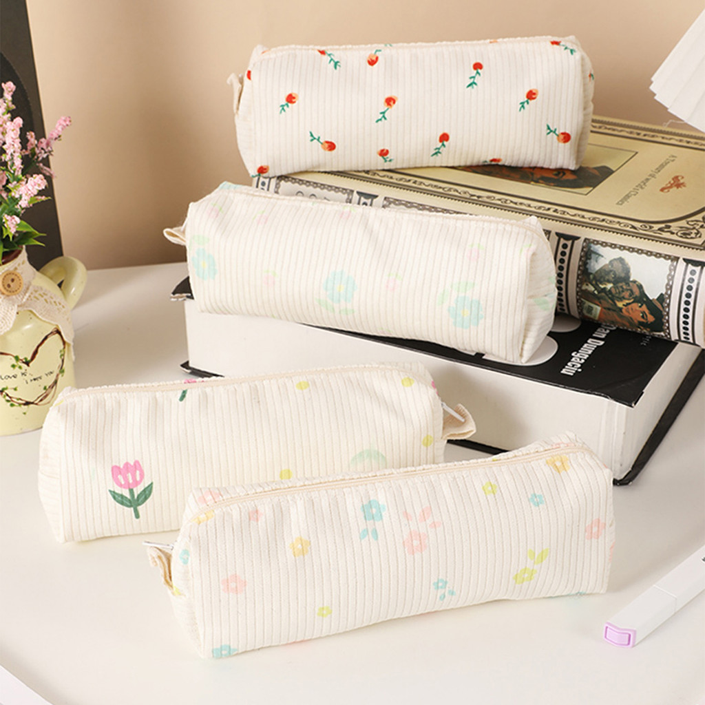 

1 Pc Retro Floral Print Pencil Case, Office Desktop Finishing Storage Items Pencil Case, Small Fresh