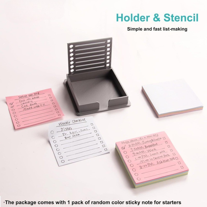 

Sticky Note Holder With Sticky Note Template Sticky Pads Organizer Daily Planner To-Do List Holder
