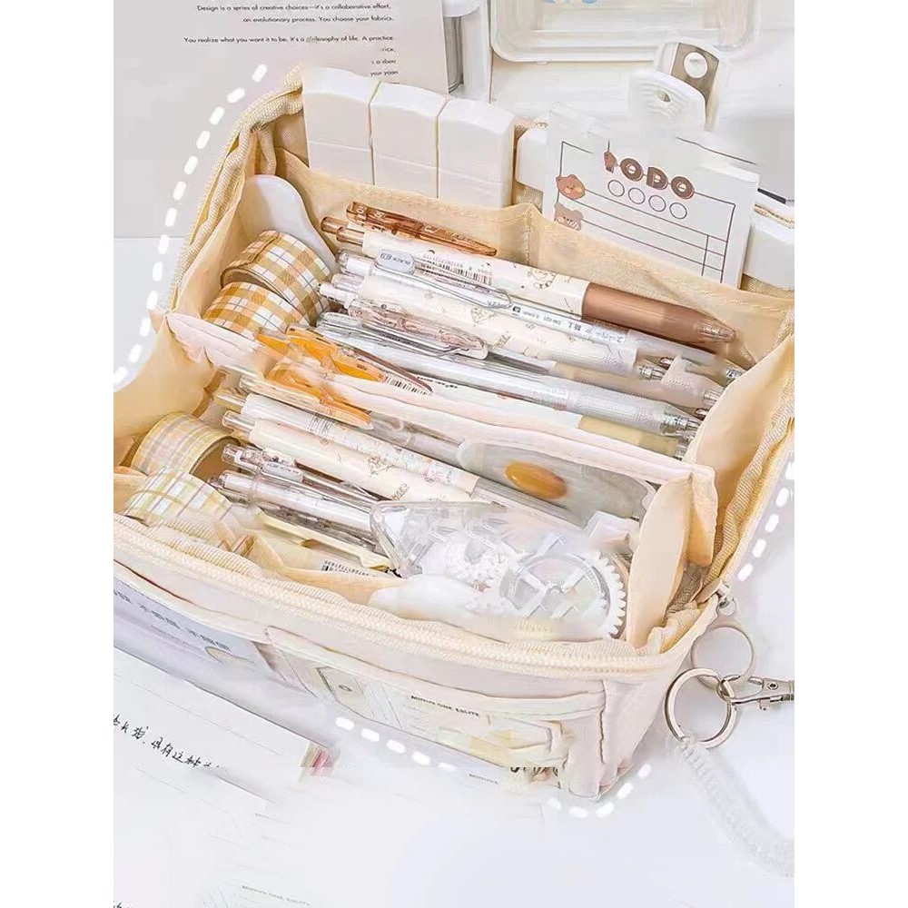 

1Ps Stationery Bag Pencil Case Large Capacity Pencil Case Handheld Pencil Case Stationery Box