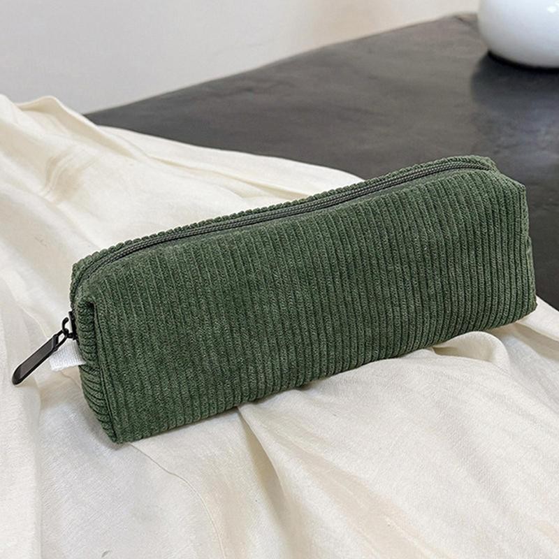 

Retro Corduroy Solid Color Pen Bag Student Pencil Case Box Pencil Pouch Women Cosmetic Bags Makeup
