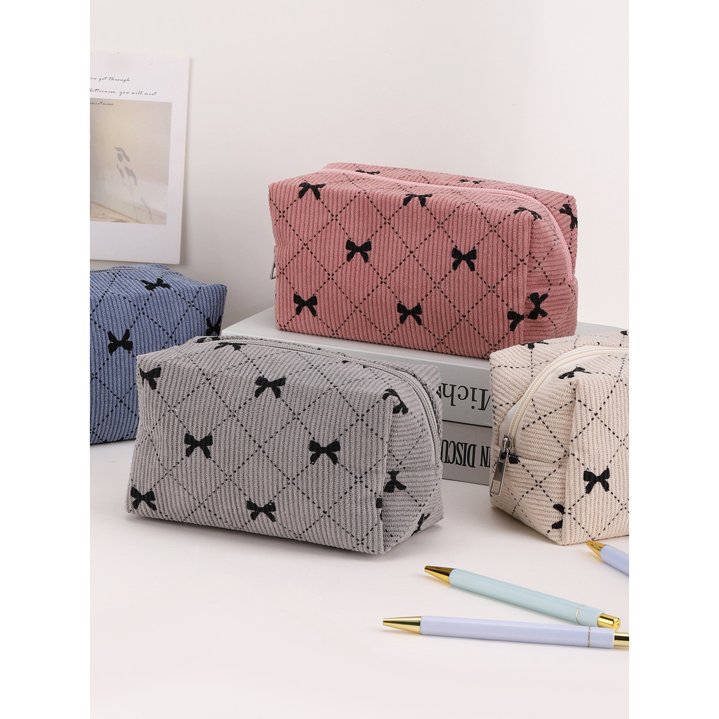 

1Pc Large Capacity Pencil Case Pencilcase Kawaii Stationery Corduroy Pencil Pouch School Supplies