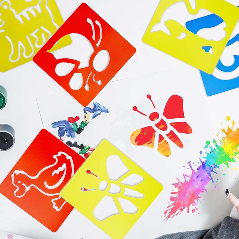 

Children Diy Template With Pen Hollow Out Painting Board Graffiti Copying Drawing Toys Intellectual