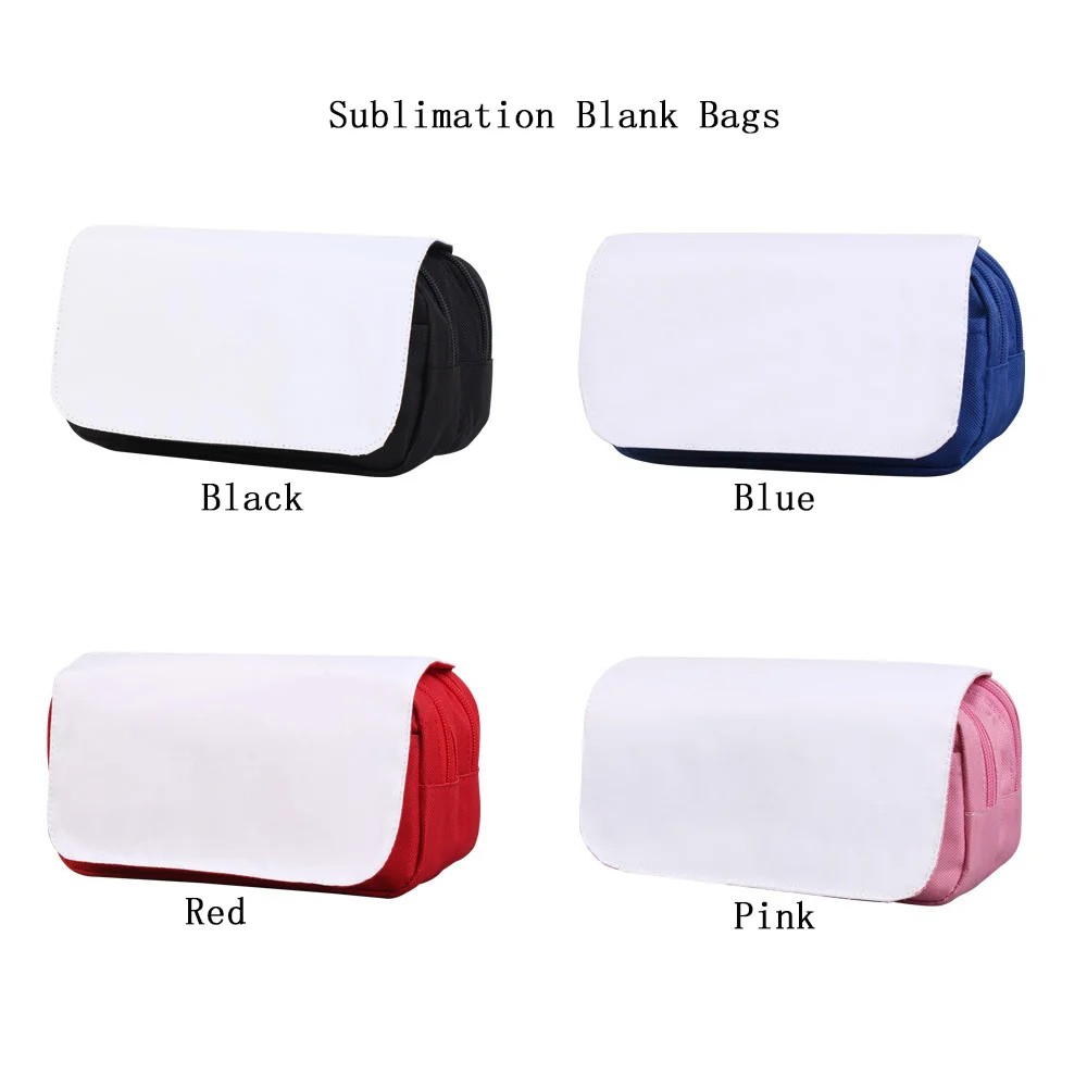 

Sublimation Blank Pencil Bags Students Canvas School Bag Heat Transfer Cosmetic Pencil Case Bag For