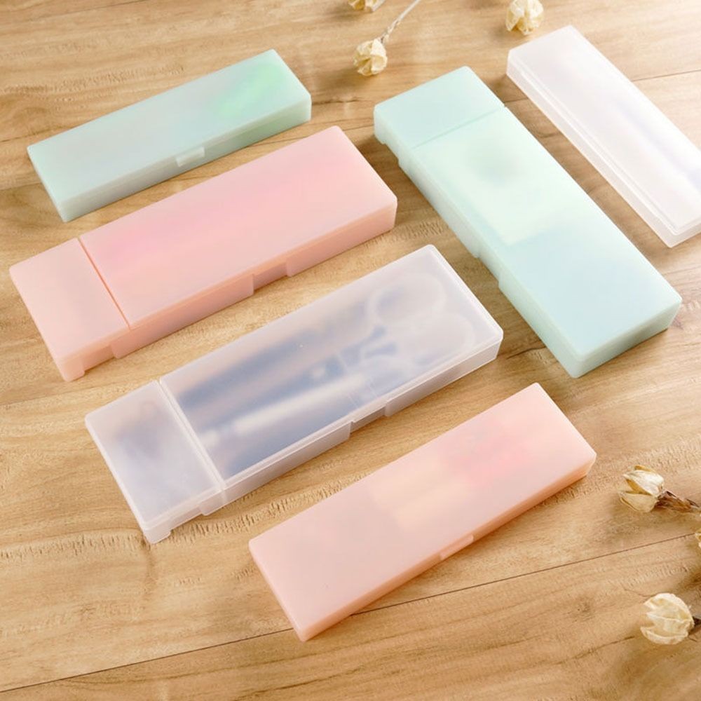 

Simple Frosted Translucent Pencil Case Non-Toxic Hard Plastic Pen Box Students Gift Stationery Box