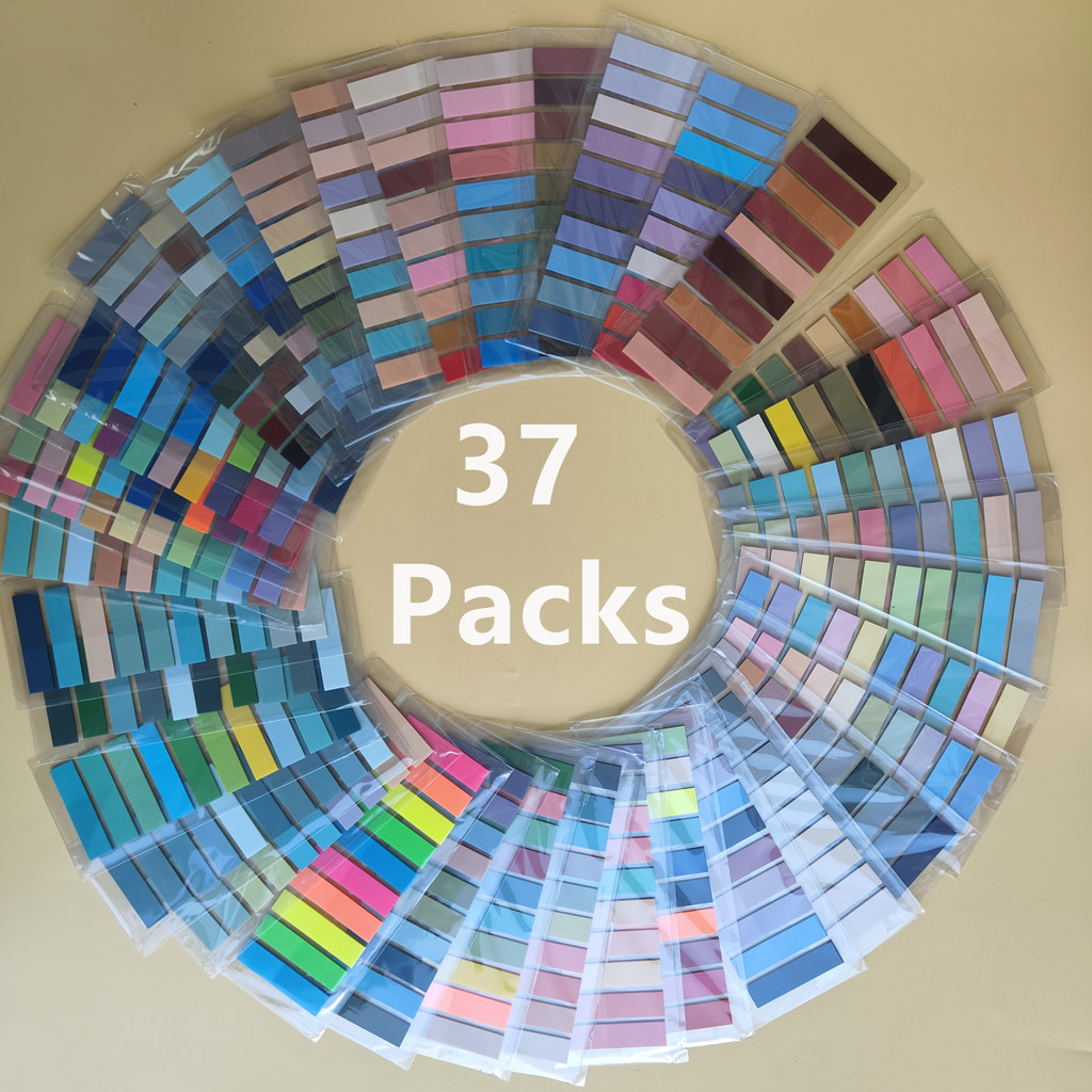 

Kindfuny 37 Packs Transparent Sticky Note Self-Adhesive Bookmarker Annotation Reading Book Clear Tab
