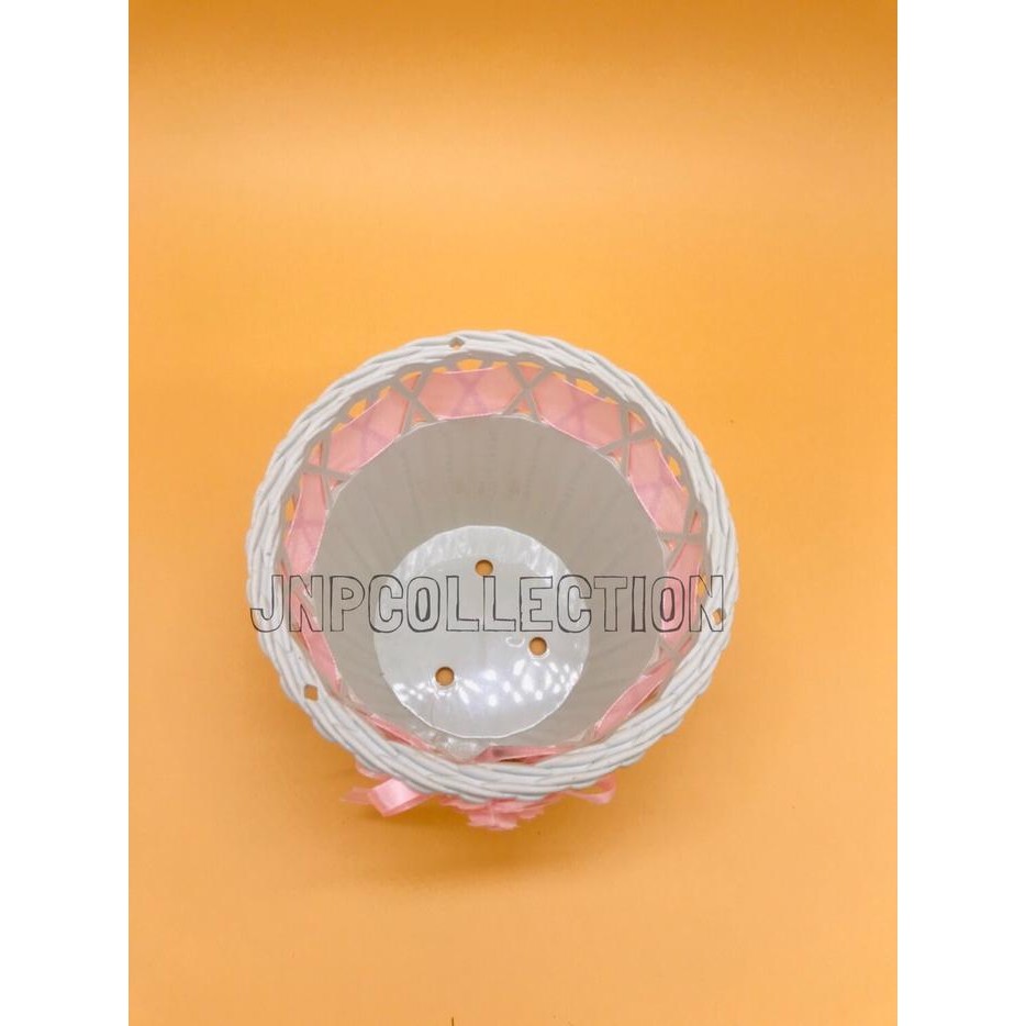 JTTOP" POT BUNGA KERANJANG SULAM BESAR/POT ROTAN PLASTIK/ARTIFICIAL