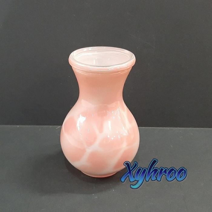 JTTOP" GELAS KACA UNIK VAS BOTOL KACA MERAH MUDA PINK MARBLE BLIRIK LORENG
