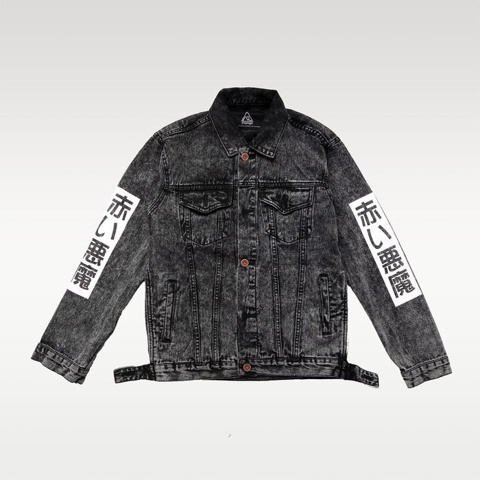 Wearon- Papago - Jaket Jeans - Jaket Denim Pria - Oni Evil