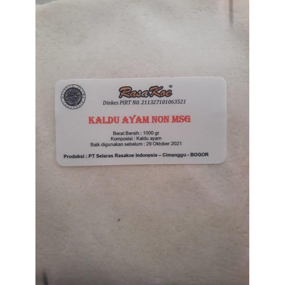 

Bumbu Masak RasaKoe KALDU AYAM Non Msg 1 Kg