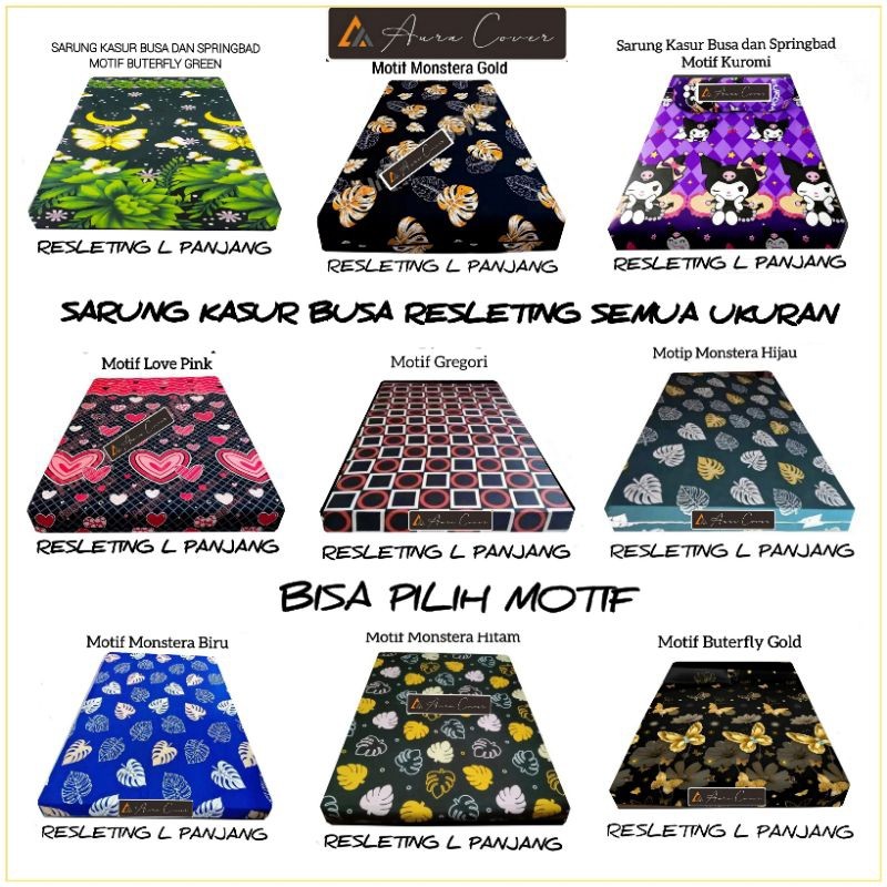 SARUNG KASUR BUSA RESLETING TEBAL 5-40CM - SPREI RESLETING KASUR BUSA SEMUA UKURAN
