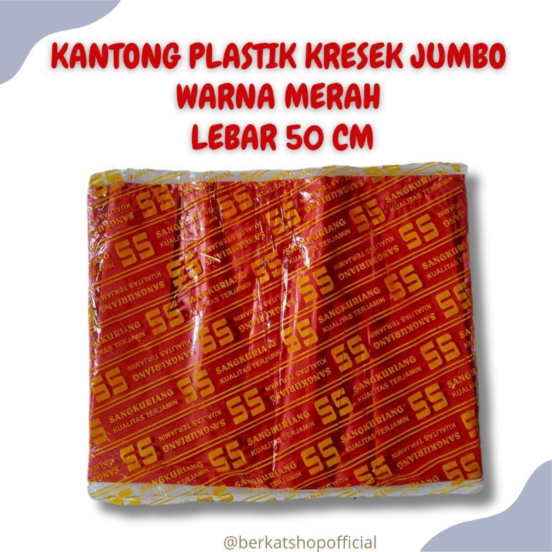 Furni Clasic Kantong Plastik Jumbo Warna Merah Ukuran 50 Kantong Plastik Merah Besar Kantong Kresek