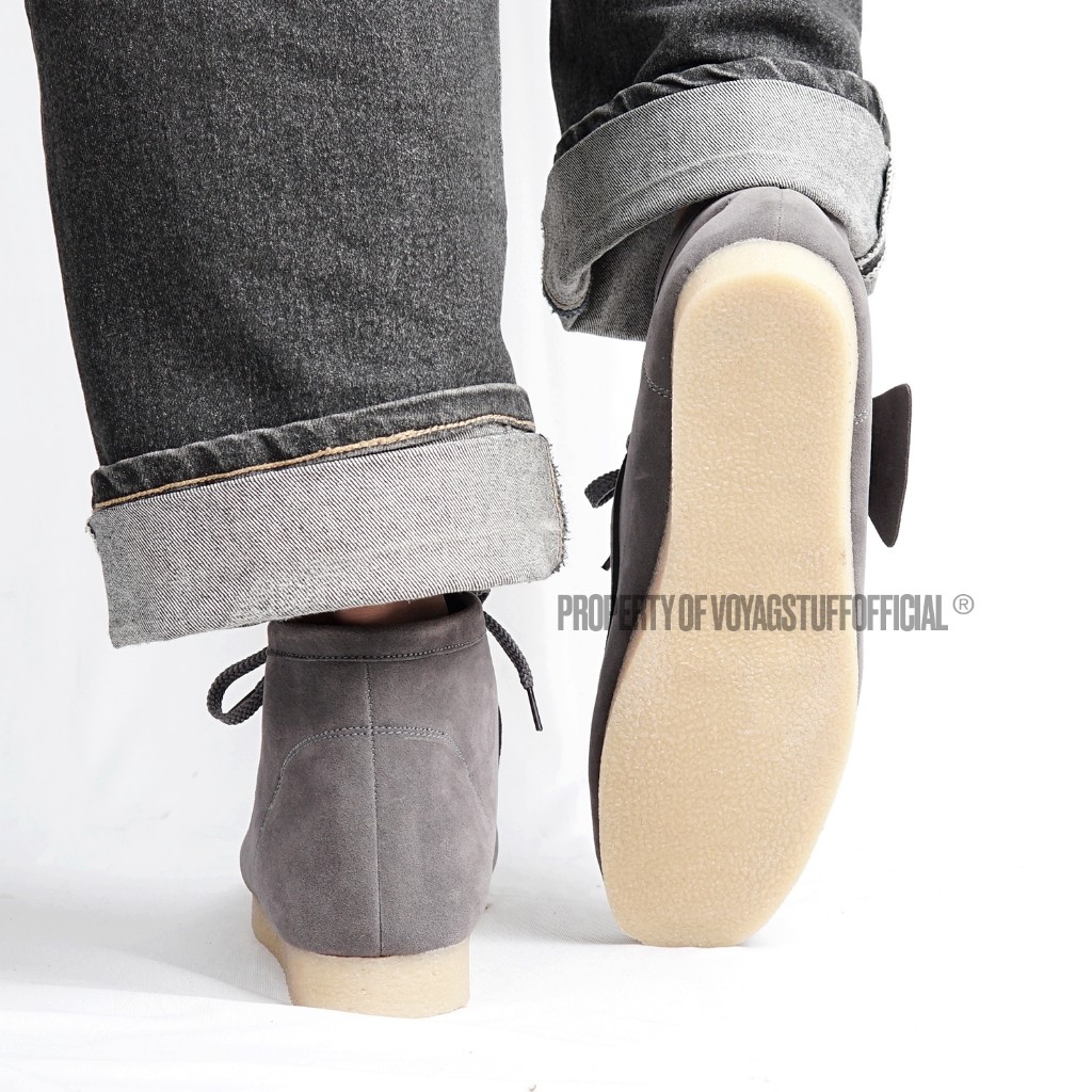 Voyagstuffofficial - Zio Suede Grey Boots Pria