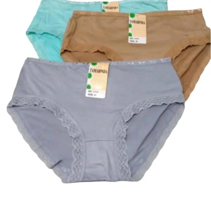Satinya- (Isi 4 Pcs)-Celana Dalam Wanita Tamarinda Renda Lembut Nyaman Pita Cantik Katun