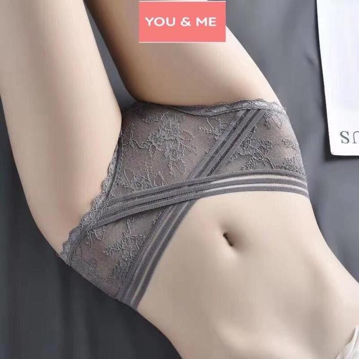 Satinya- Celana Dalam Wanita Elegan Seksi Mesh Transparan Cd Bernafas
