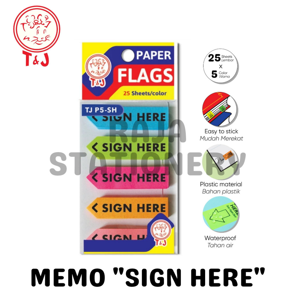

Tom & Jerry SIGN HERE Memo Stick Index Notes 5 Colours Sticker "Sign Here" SET / Label Tanda Tangan Disini Tom Jerry 5 Warna TJ-P5-SH - RAJA BIGBOX