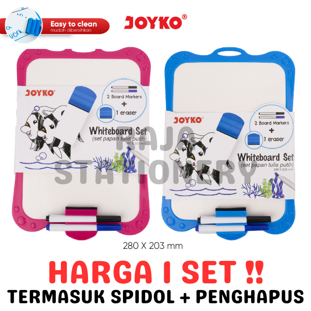 

Joyko Whiteboard SET + FREE SPIDOL PENGHAPUS / Papan Tulis Putih Joyko WBS-170CO - RAJA BIGBOX