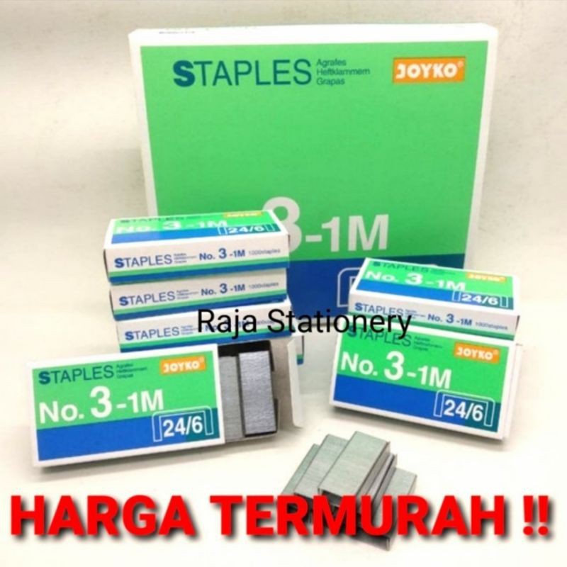 

TERMURAH !! Staples Joyko No.3 BESAR Isi Hekter Stapler Stepler 24/6 3-1M - RAJA BIGBOX