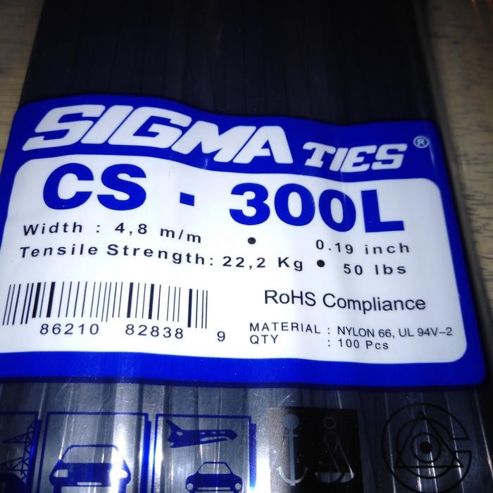 

KABEL TIES SIGMA CS-300L. WARNA PUTIH/HITAM