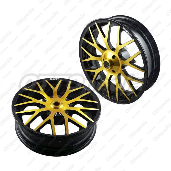 langsung order saja] Velg Pelek Racing Lebar Power Ymh Aerox 155 VVA Ring 14 Hitam Gold