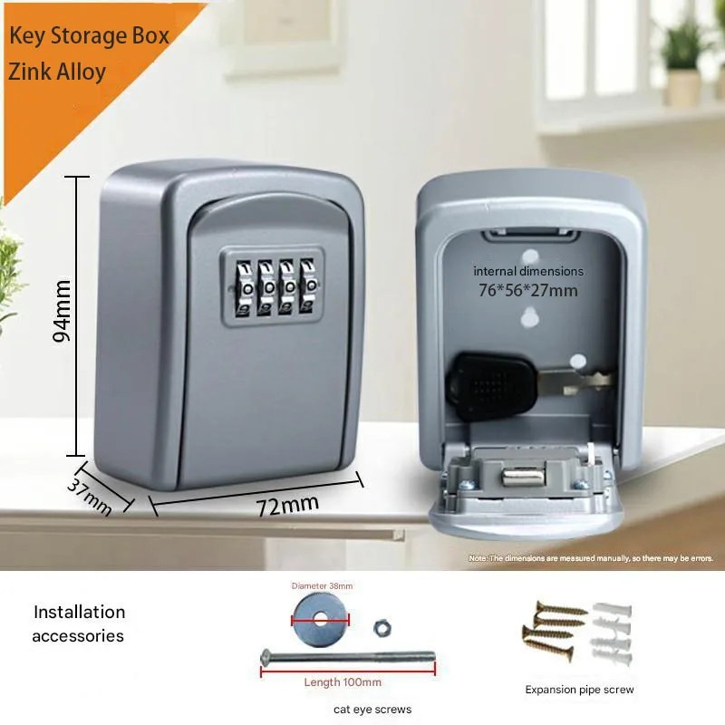 Lock Key Safe Box Wall Mount Outdoor Lock Box Key Storage Box For House Keys Key Safe With