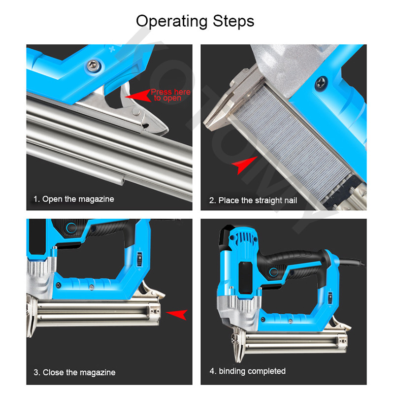 F30 2300W Electric Nail Gun Tacker Stapler 220V Woodworking Tools Straight Nail Gun Furniture