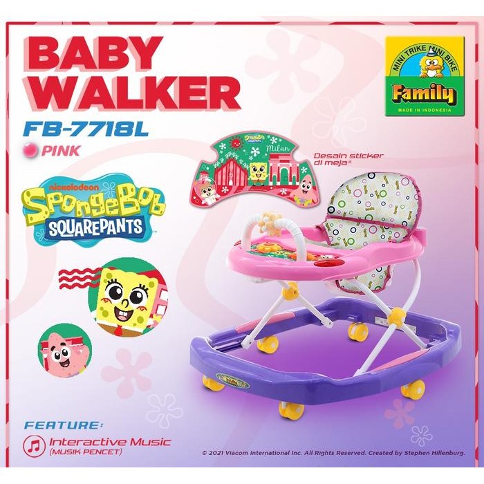 Baby Walker Family Fb7718L Musik Karakter Spongebob Squarepants Nickelodeon #Gratisongkir #Sale