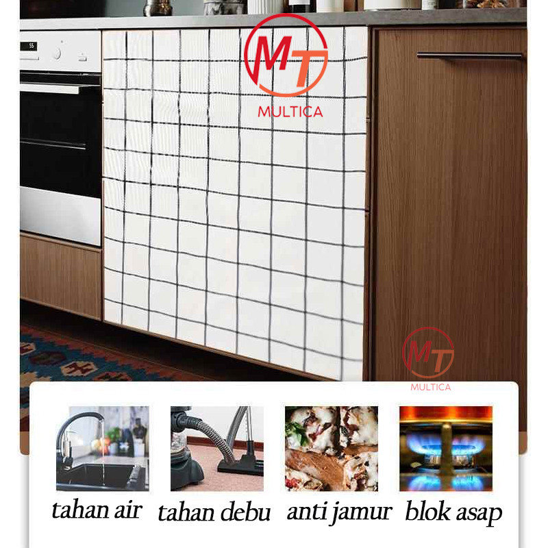 Multica home official Tirai Penutup kolong meja dapur Lemari Self Adhesive Anti Air Tanpa Paku