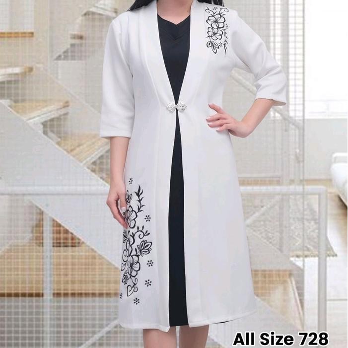 Coatelle- Dress Blazer Body Panjang 728 1 Set / Dress Blazer