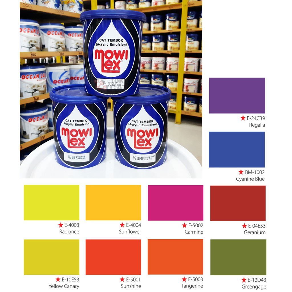 CAT TEMBOK MOWILEX 1 LITER - WARNA SPECIAL