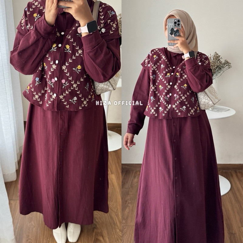 PROMO / HIZA - MAURA DRESS Gamis Terlaris Dress Vest
