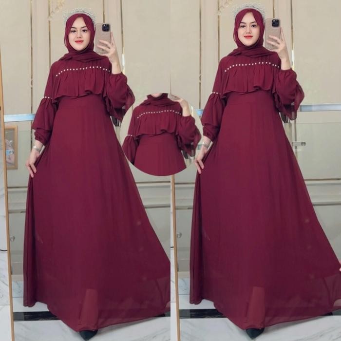 Fleesa- Ella Trendy Gamis Sabrina Wanita Muslim Dewasa