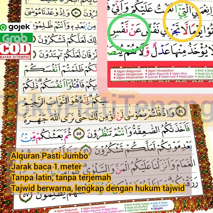 ready ALQURAN JUMBO LANSIA EXTRA BESAR TAJWID WARNA CETAKAN TEBAL DAN JELAS
