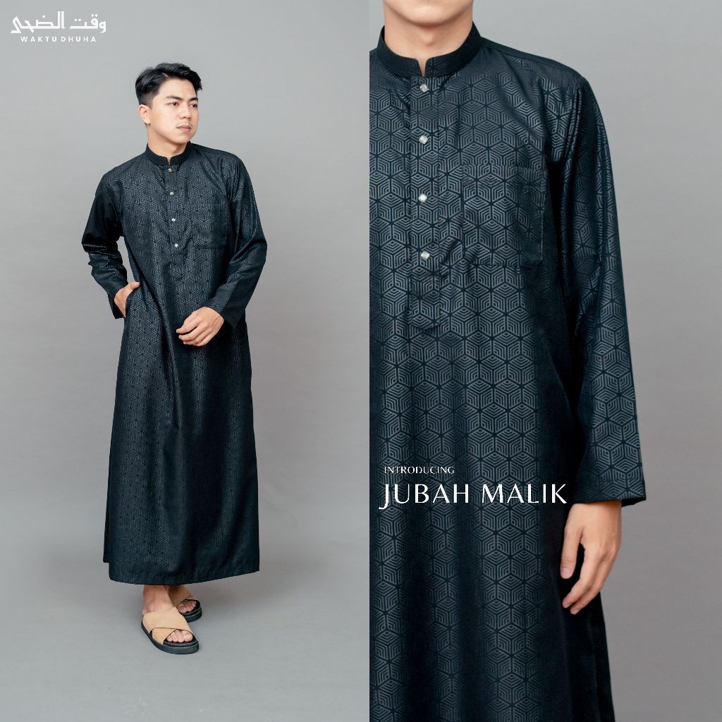 PROMO / WAKTU DHUHA - Jubah Malik Gamis Slimfit Pria Lengan Panjang Premium