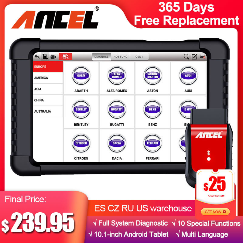 Ancel X6 OBD2 Scanner Professional ABS Airbag Oil EPB DPF Reset OBD 2