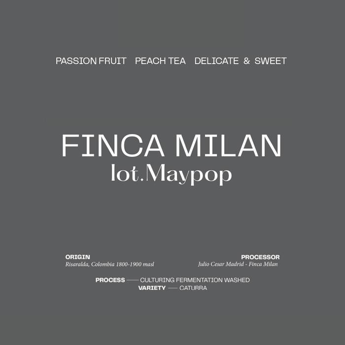

Finca Milan - lot. Maypop - Culturing Fermentation Washed