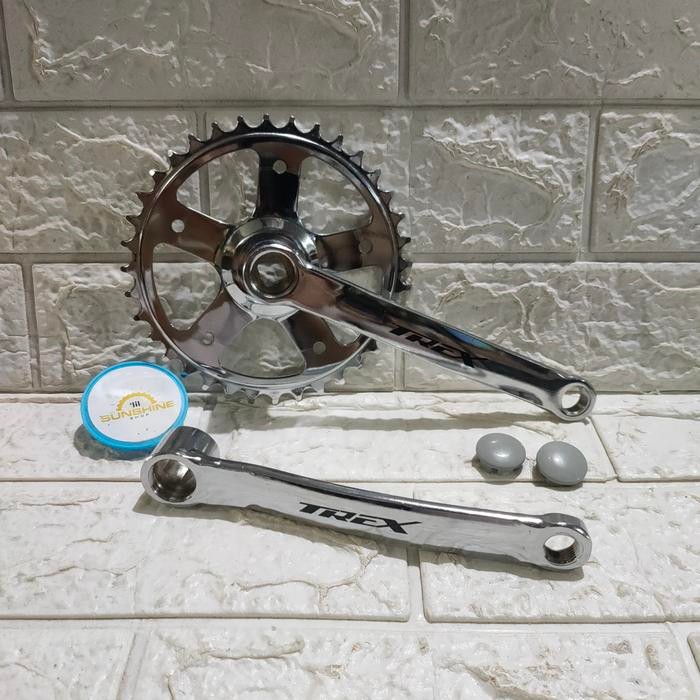 Crank 1 Speed 36T TREX Gear Tengah As BB Kotak Sepeda Mini CTB Siera
