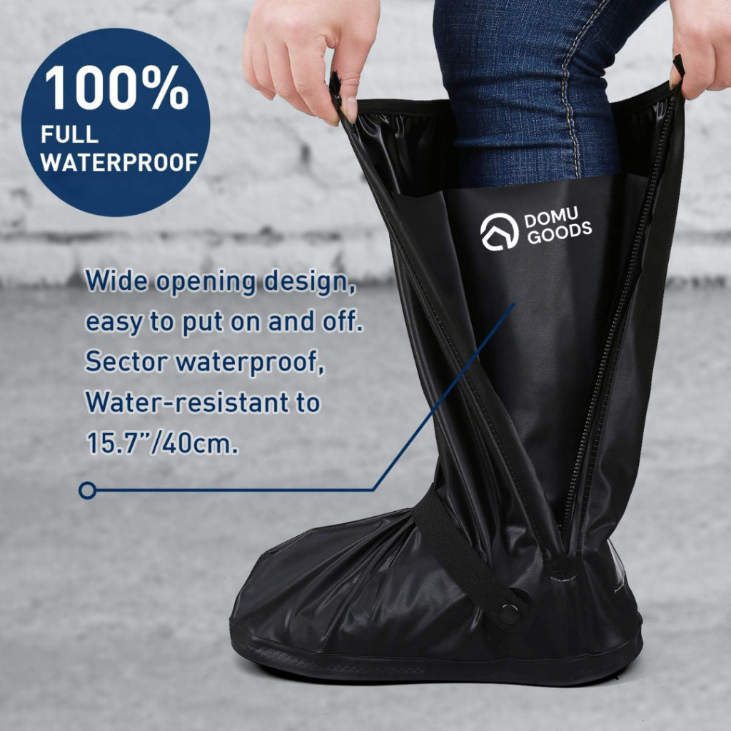 DOMU Rain Shoes Cover / Sarung Sepatu Anti Air / Rain Cover Sepatu Rlektor Cahaya Resleting