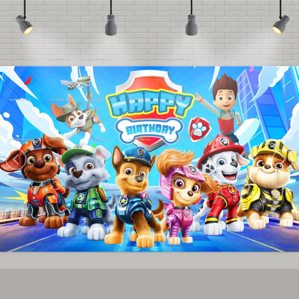 

Paw Patrol Background Decoration Girl Children Birthday Party Photography Background Paw Patrol