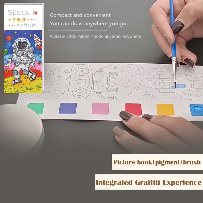 

12 Pages New Children'S Watercolor Coloring Book,Student Coloring And Drawing Book, With Built-In