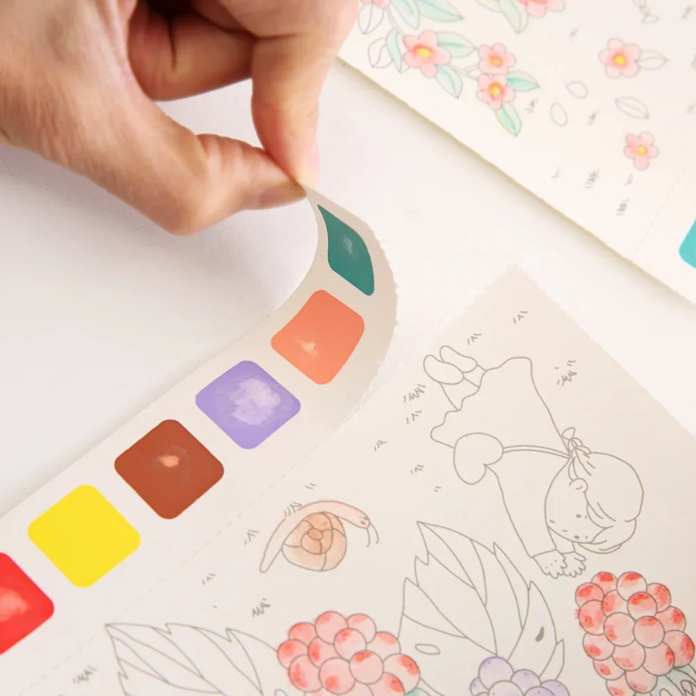 

20Sheets Creative Watercolor Painting Book For Kids Fairy Tale Animal Flowers Gouache Graffiti