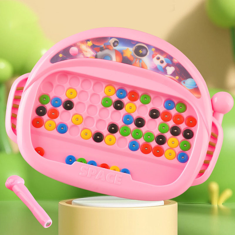 

Children'S Magnetic Doodle Board With Pen Beads Montessori Educational Toys Magnetic Drawing Toy For