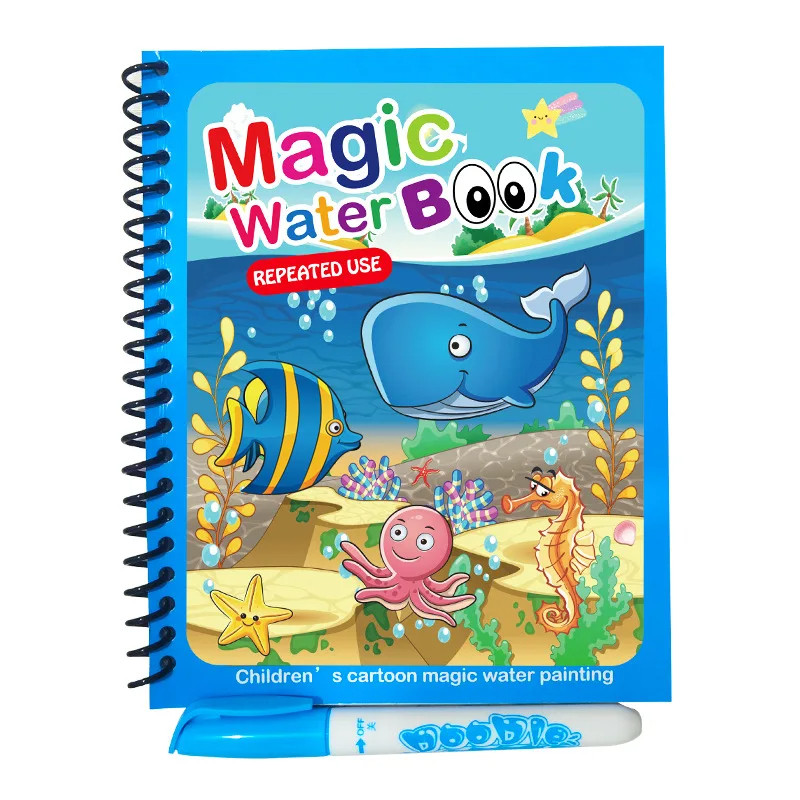 

Montessori Toys Magical Book Water Drawing Reusable Coloring Book For Kids Toddler Painting Book