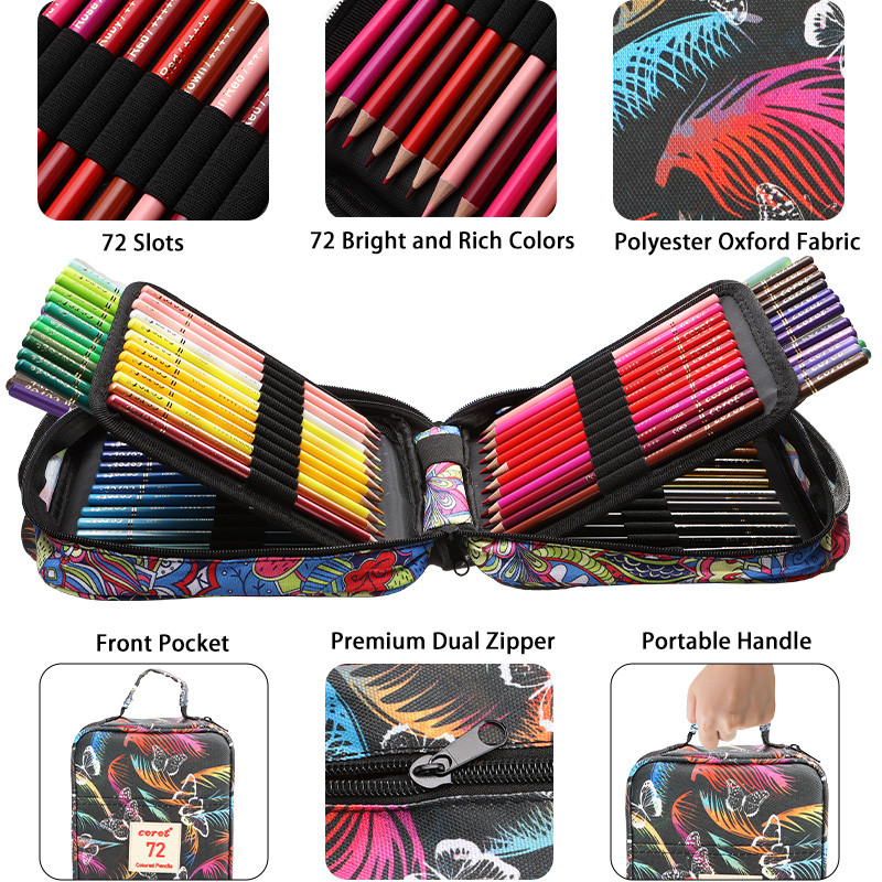 

76Pcs Black Butterfly Colored Pencils Set With Case For Adult Coloring,Metallic Pencils Kit For