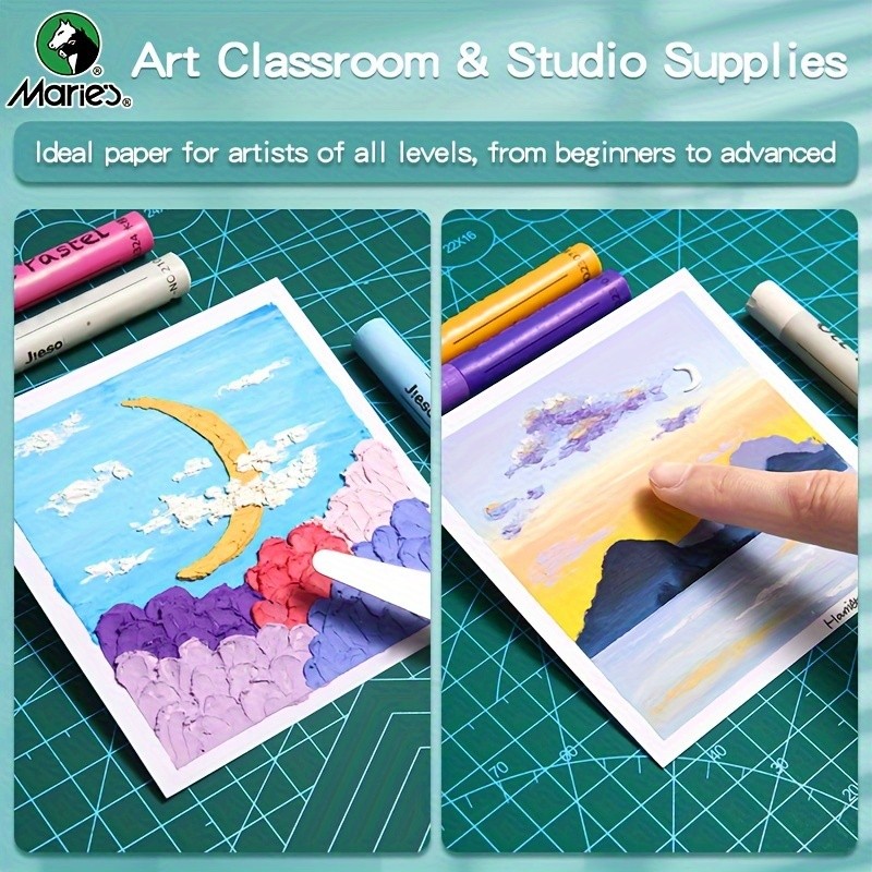 

Marie'S 50 Sheets 3.93X3.93In 94Lb/200Gsm Of Drawing Paper For Oil Pastel,Art Supplies For Diy