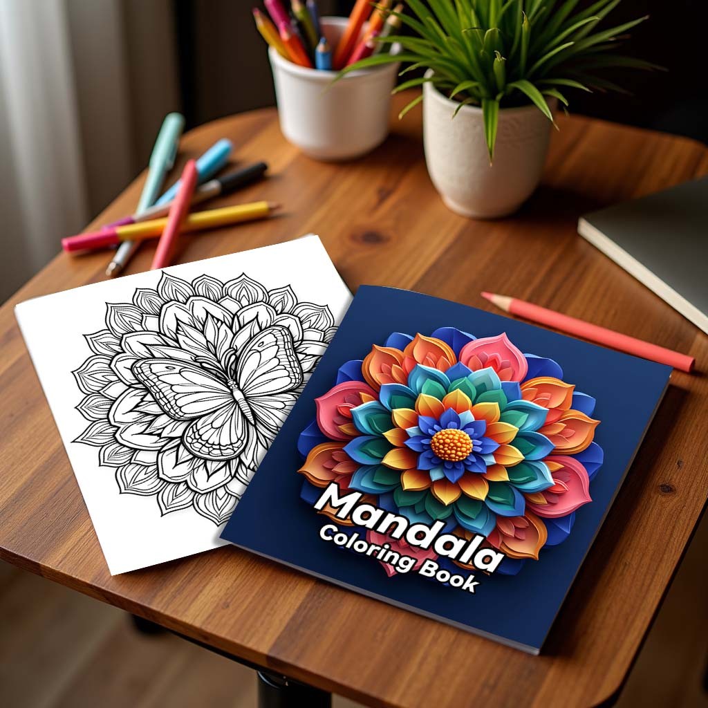 

1Pc Mandala Coloring Book Teenagers Adult Picture Book, 24 Page Graffiti Painting Drawing Stress