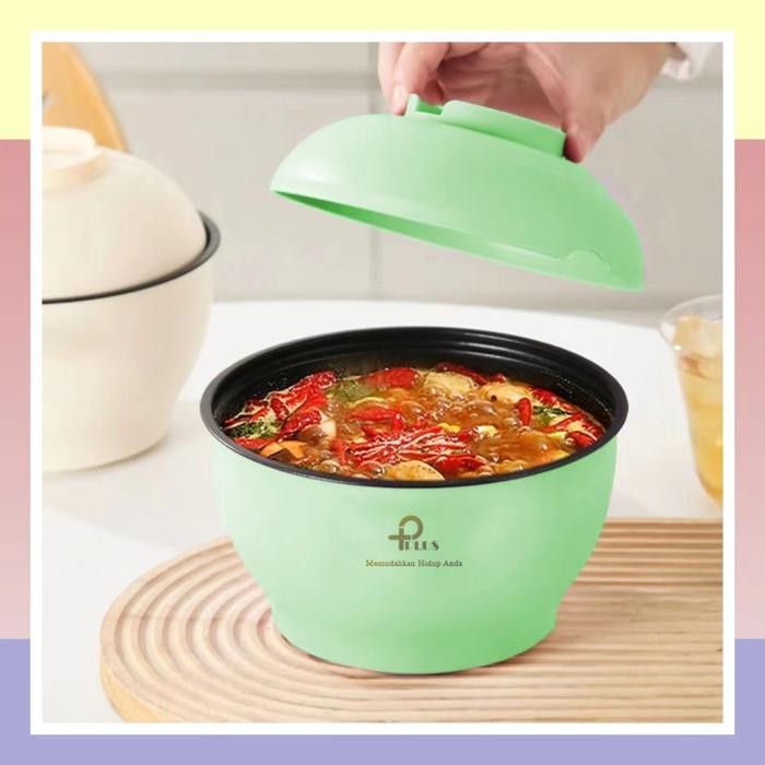 Panci Mangkuk Listrik Masak Mie Serbaguna Hemat Listrik 1.2 L 300 Wat Anti Lengket/Panci Listrik